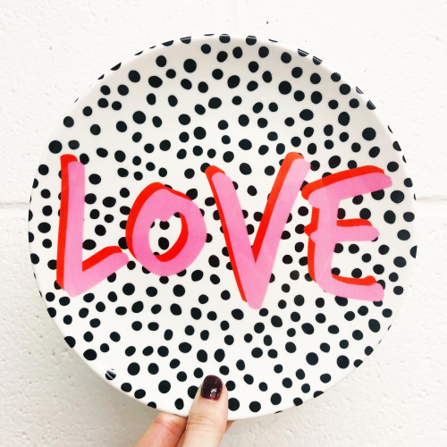 Love Polka Dot - personalised dinner plate by Laura Bb