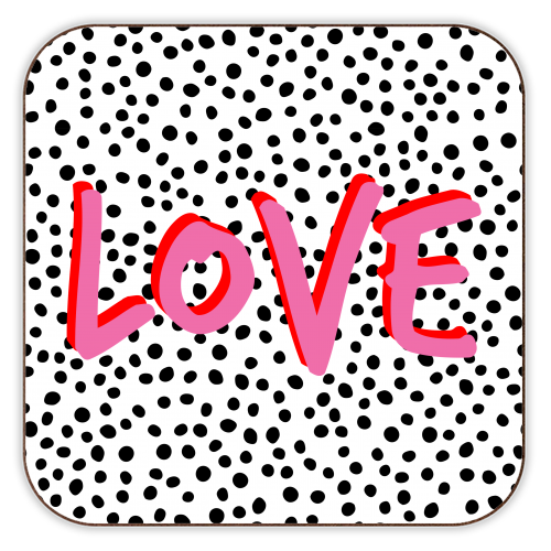 Love Polka Dot - personalised drink coaster by Laura Bb