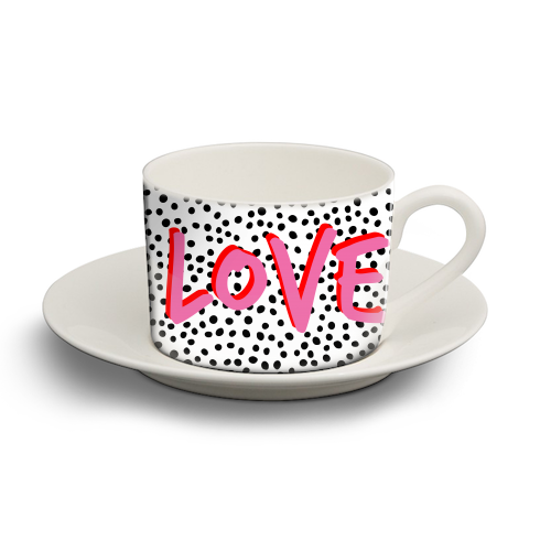 Love Polka Dot - Cup & Saucers by Laura Bb