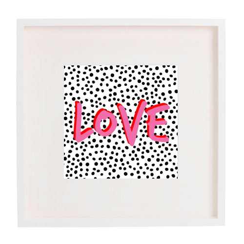 Love Polka Dot - printed framed picture by Laura Bb