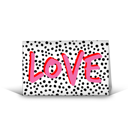 Love Polka Dot - Greetings card by Laura Bb