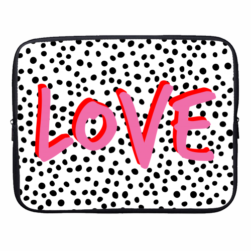 Love Polka Dot - designer laptop sleeve by Laura Bb