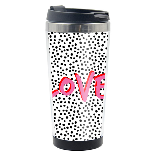 Love Polka Dot - funny water bottle by Laura Bb
