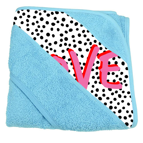 Love Polka Dot - hooded bath towel by Laura Bb