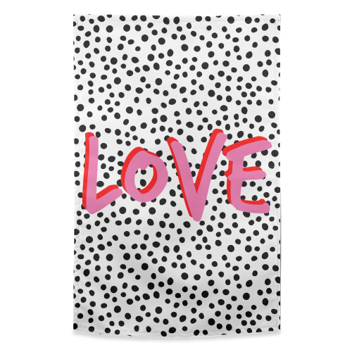 Love Polka Dot - funny tea towel by Laura Bb