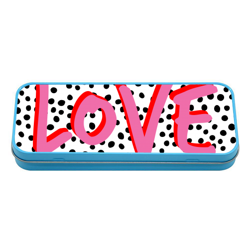 Love Polka Dot - tin pencil case by Laura Bb