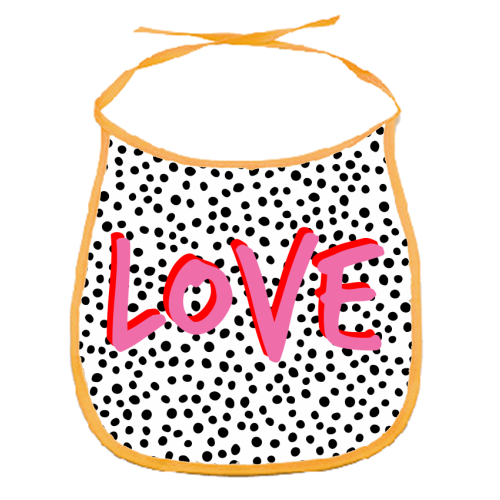 Love Polka Dot - funny baby bib by Laura Bb