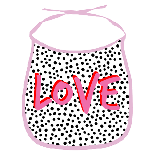 Love Polka Dot - funny baby bib by Laura Bb