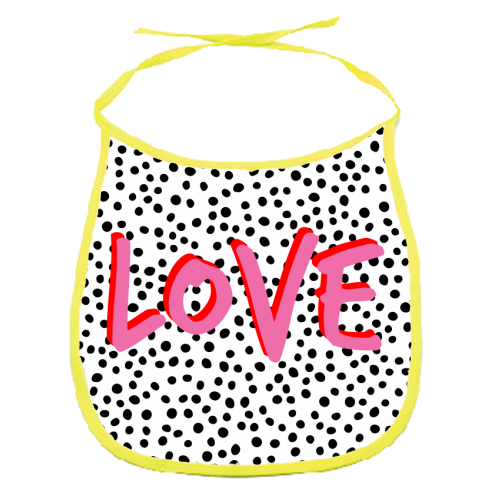 Love Polka Dot - funny baby bib by Laura Bb