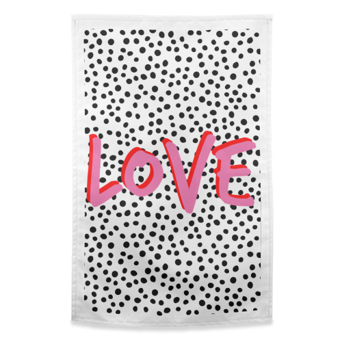Love Polka Dot - funny tea towel by Laura Bb