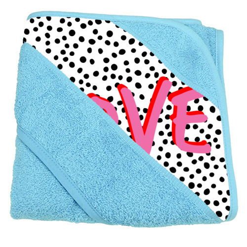 Love Polka Dot - hooded bath towel by Laura Bb