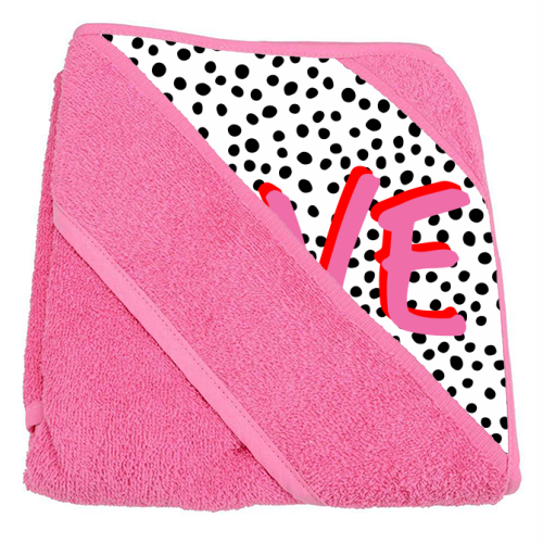 Love Polka Dot - hooded bath towel by Laura Bb