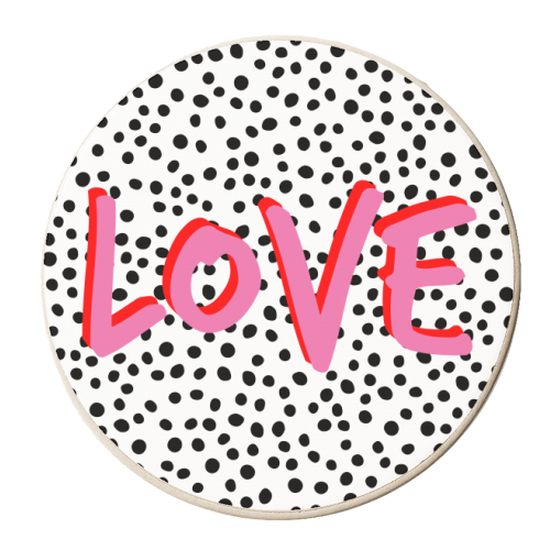 Love Polka Dot - personalised drink coaster by Laura Bb