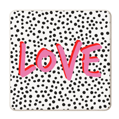 Love Polka Dot - personalised drink coaster by Laura Bb