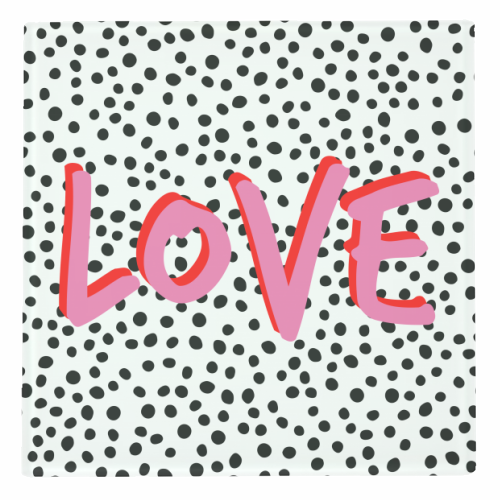 Love Polka Dot - personalised drink coaster by Laura Bb