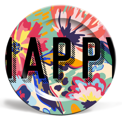 Happy - personalised dinner plate by Laura Bb