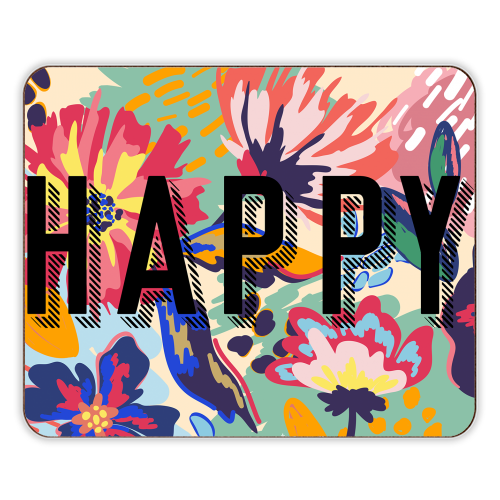Happy - printed mouse mat by Laura Bb