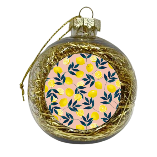 Lemons - Christmas Tinsel Baubles by Laura Bb