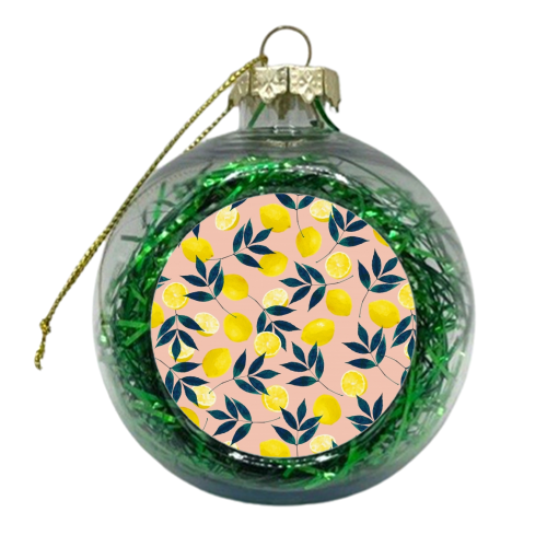 Lemons - Christmas Tinsel Baubles by Laura Bb