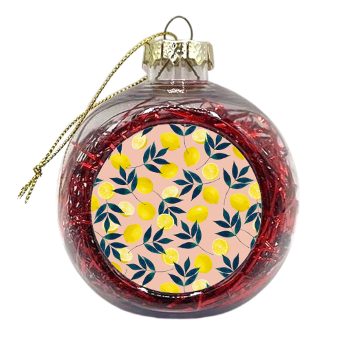 Lemons - Christmas Tinsel Baubles by Laura Bb