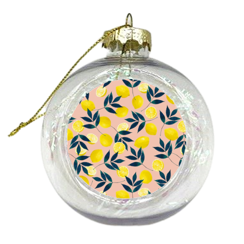Lemons - Christmas Tinsel Baubles by Laura Bb