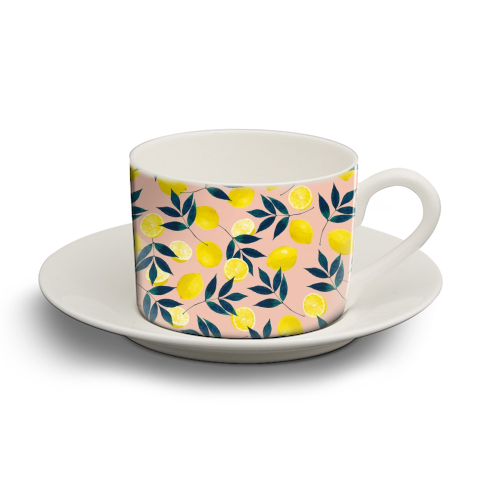 Lemons - Cup & Saucers by Laura Bb