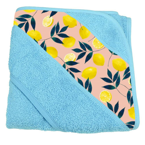 Lemons - hooded bath towel by Laura Bb