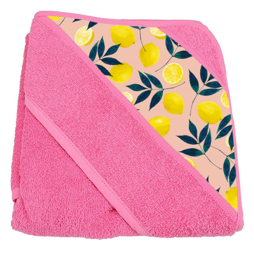 Lemons - hooded bath towel by Laura Bb