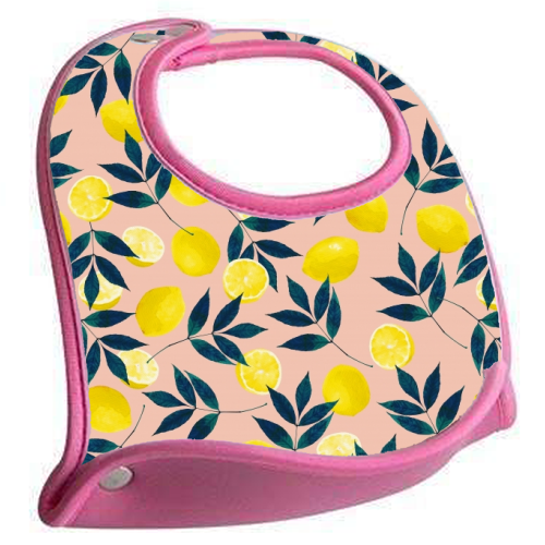 Lemons - Neoprene Baby Bib by Laura Bb