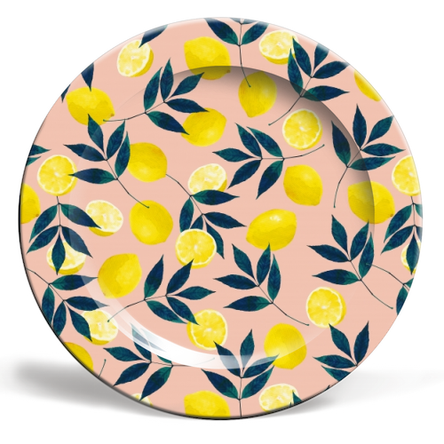 Lemons - personalised dinner plate by Laura Bb