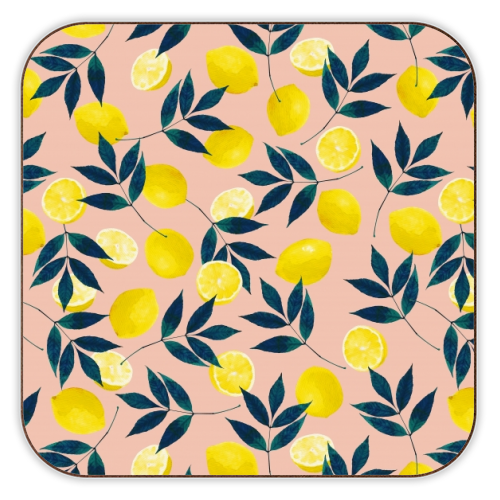 Lemons - personalised drink coaster by Laura Bb