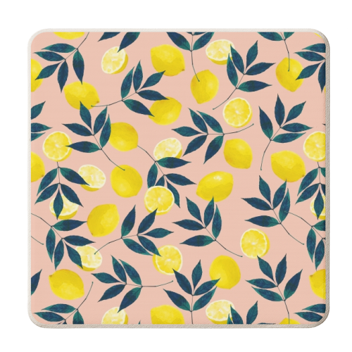 Lemons - personalised drink coaster by Laura Bb