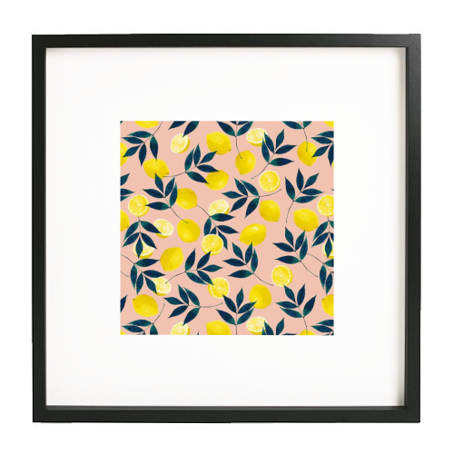Lemons - printed framed picture by Laura Bb