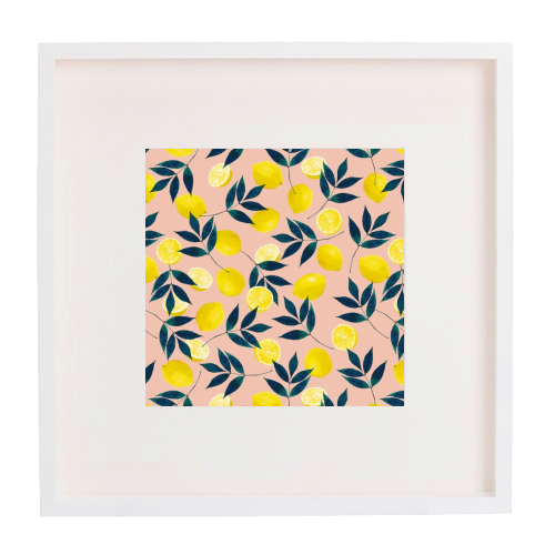 Lemons - printed framed picture by Laura Bb