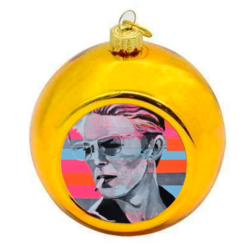 Neon Bowie - Christmas bauble by Laura Bb