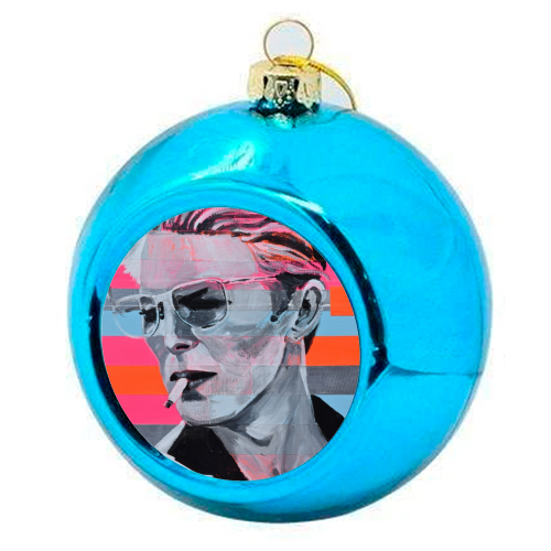 Neon Bowie - Christmas bauble by Laura Bb