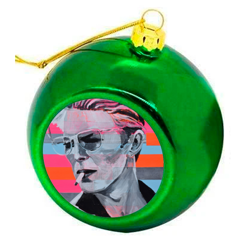Neon Bowie - Christmas bauble by Laura Bb
