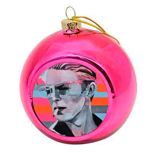 Neon Bowie - Christmas bauble by Laura Bb