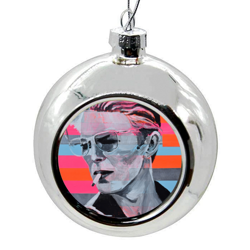 Neon Bowie - Christmas bauble by Laura Bb