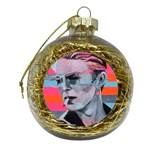 Neon Bowie - Christmas Tinsel Baubles by Laura Bb