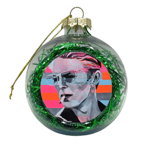 Neon Bowie - Christmas Tinsel Baubles by Laura Bb