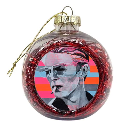 Neon Bowie - Christmas Tinsel Baubles by Laura Bb