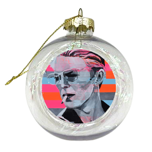 Neon Bowie - Christmas Tinsel Baubles by Laura Bb