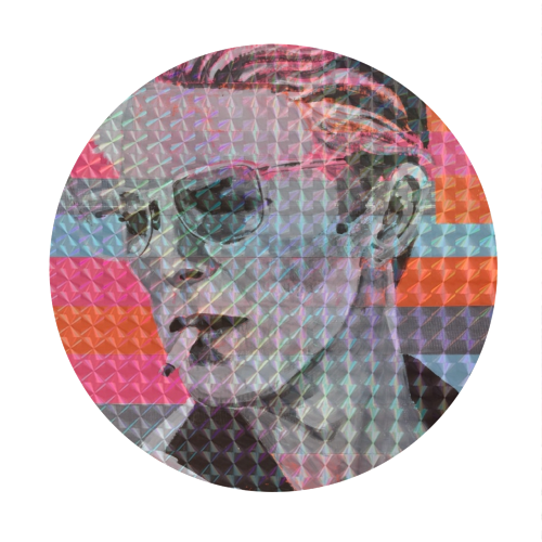 Neon Bowie - Circle Stickers by Laura Bb