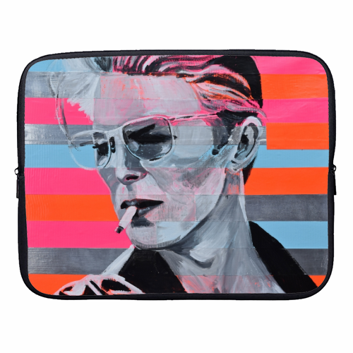 Neon Bowie - designer laptop sleeve by Laura Bb