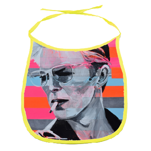 Neon Bowie - funny baby bib by Laura Bb