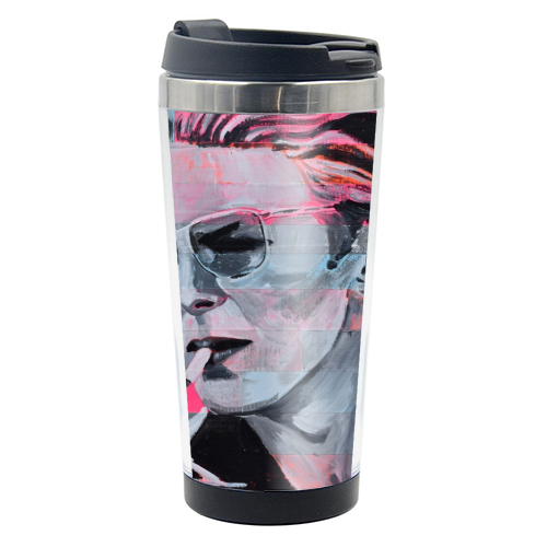Neon Bowie - funny water bottle by Laura Bb