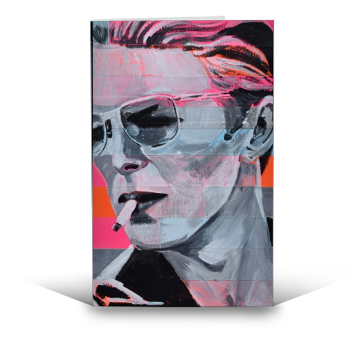 Neon Bowie - Greetings card by Laura Bb