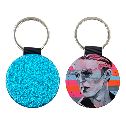 Neon Bowie - keyring by Laura Bb