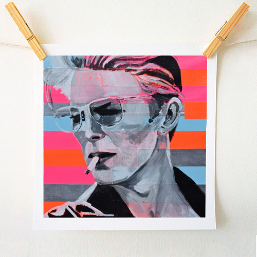 Neon Bowie - original print by Laura Bb